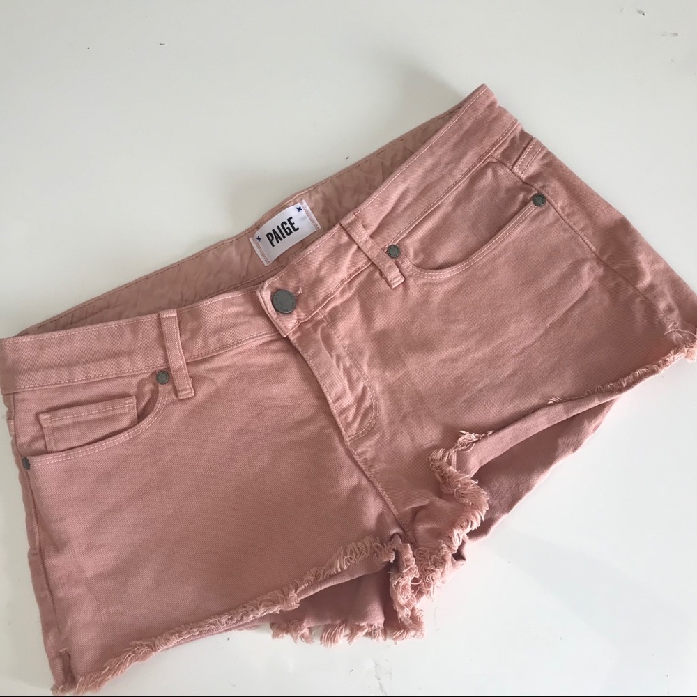 Paige Womens Blush Peach Denim Shorts 29 Summer